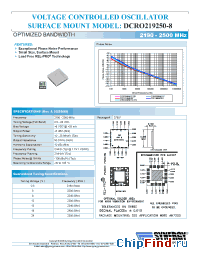 Datasheet DCRO219250-8 manufacturer Synergy