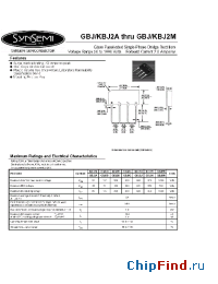 Datasheet GBJ2D manufacturer Synsemi