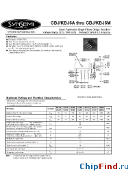 Datasheet GBJ6B manufacturer Synsemi