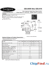 Datasheet GBU408 manufacturer Synsemi