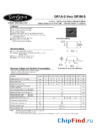 Datasheet GR1A-S manufacturer Synsemi