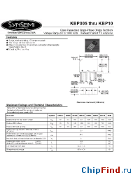 Datasheet KBP10 manufacturer Synsemi
