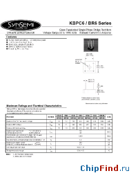 Datasheet KBPC6005 manufacturer Synsemi