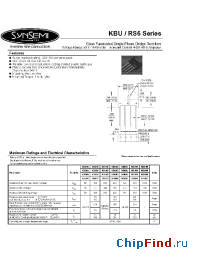 Datasheet KBU6A manufacturer Synsemi