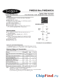 Datasheet P4KE9.1A manufacturer Synsemi