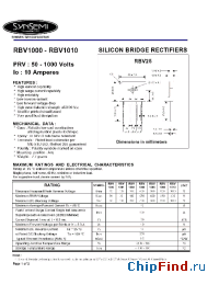 Datasheet RBV1006 manufacturer Synsemi