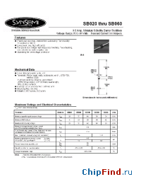Datasheet SB060 manufacturer Synsemi