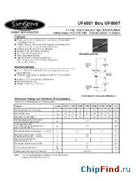 Datasheet UF4001 manufacturer Synsemi