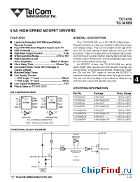 Datasheet TC1410NCPA manufacturer TelCom