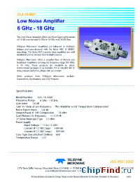 Datasheet CLA-18-6007 manufacturer Teledyne