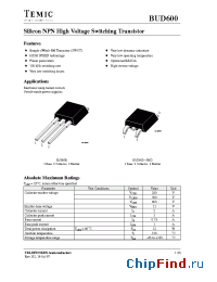 Datasheet BUD600-SMD производства TEMIC