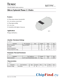 Datasheet BZT55C3V3 manufacturer TEMIC