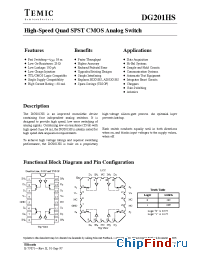 Datasheet DG201HSDJ manufacturer TEMIC