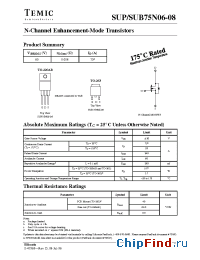 Datasheet SUP75N06 manufacturer TEMIC