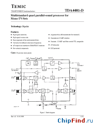 Datasheet TDA4481-D manufacturer TEMIC