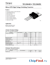 Datasheet TE13005D manufacturer TEMIC