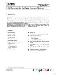 Datasheet TSC51C1XXX-12IIR manufacturer TEMIC