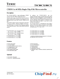 Datasheet TSC80C51-20IC manufacturer TEMIC