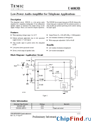 Datasheet U4083B-AFPG3 manufacturer TEMIC