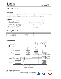 Datasheet U4280BM-B manufacturer TEMIC