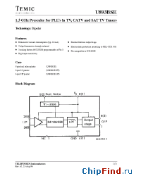 Datasheet U893BSE manufacturer TEMIC