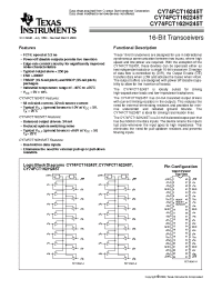 Datasheet 74FCT162H245CTPACT manufacturer TI