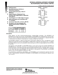 Datasheet ADC0831 manufacturer TI