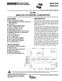 Datasheet ADS1240E/1K manufacturer TI