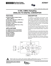 Datasheet ADS807E/1K manufacturer TI