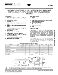 Datasheet ADS8422IPFBT manufacturer TI