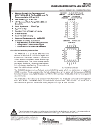 Datasheet AM26C32IDRE4 manufacturer TI