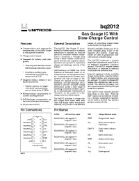 Datasheet BQ2012SN-D107 manufacturer TI