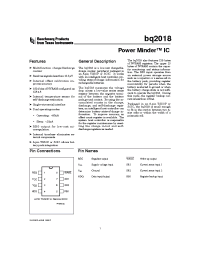 Datasheet BQ2018SN производства TI