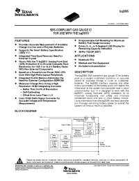 Datasheet BQ2085DBTG4 manufacturer TI