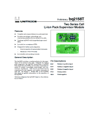 Datasheet BQ2158T manufacturer TI