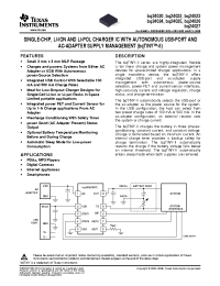 Datasheet BQ24027DRCT manufacturer TI