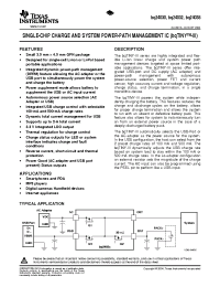 Datasheet BQ24030 manufacturer TI