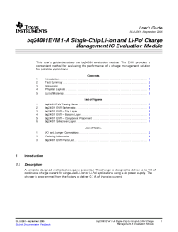 Datasheet BQ24081EVM manufacturer TI