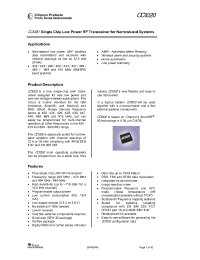 Datasheet CC1020 manufacturer TI