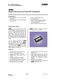 Datasheet CC1050DK-868 manufacturer TI