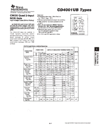 Datasheet CD4001UBPWR производства TI