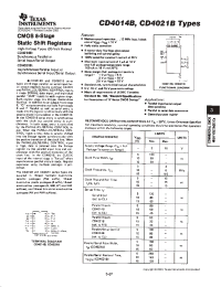 Datasheet CD4021BM96 manufacturer TI