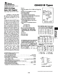 Datasheet CD4031BPW manufacturer TI