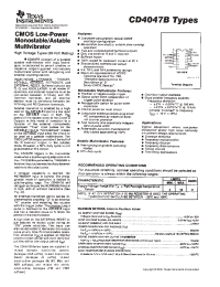 Datasheet CD4047B manufacturer TI