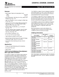 Datasheet CD4051BM96 manufacturer TI