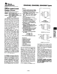 Datasheet CD4055B manufacturer TI