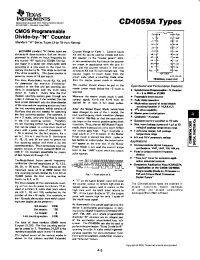 Datasheet CD4059AD3 manufacturer TI