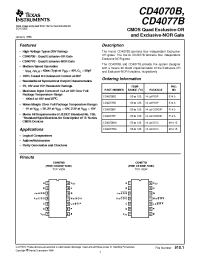 Datasheet CD4070 manufacturer TI