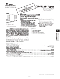 Datasheet CD4522BE manufacturer TI