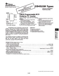 Datasheet CD4522BE производства TI
